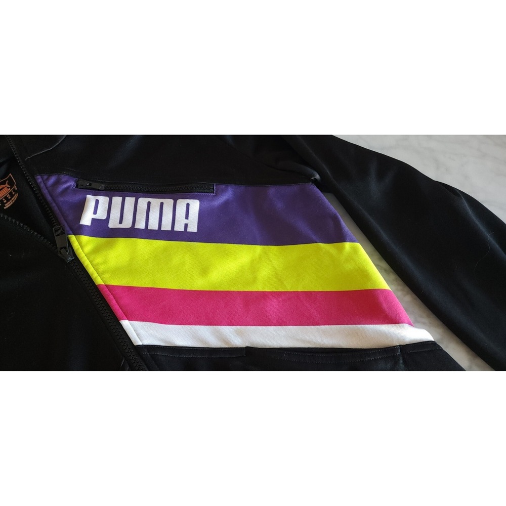 Puma Soccer Black Track  Zip Up Jacket Sports Athletic Womens Medium - Picture 4 of 8